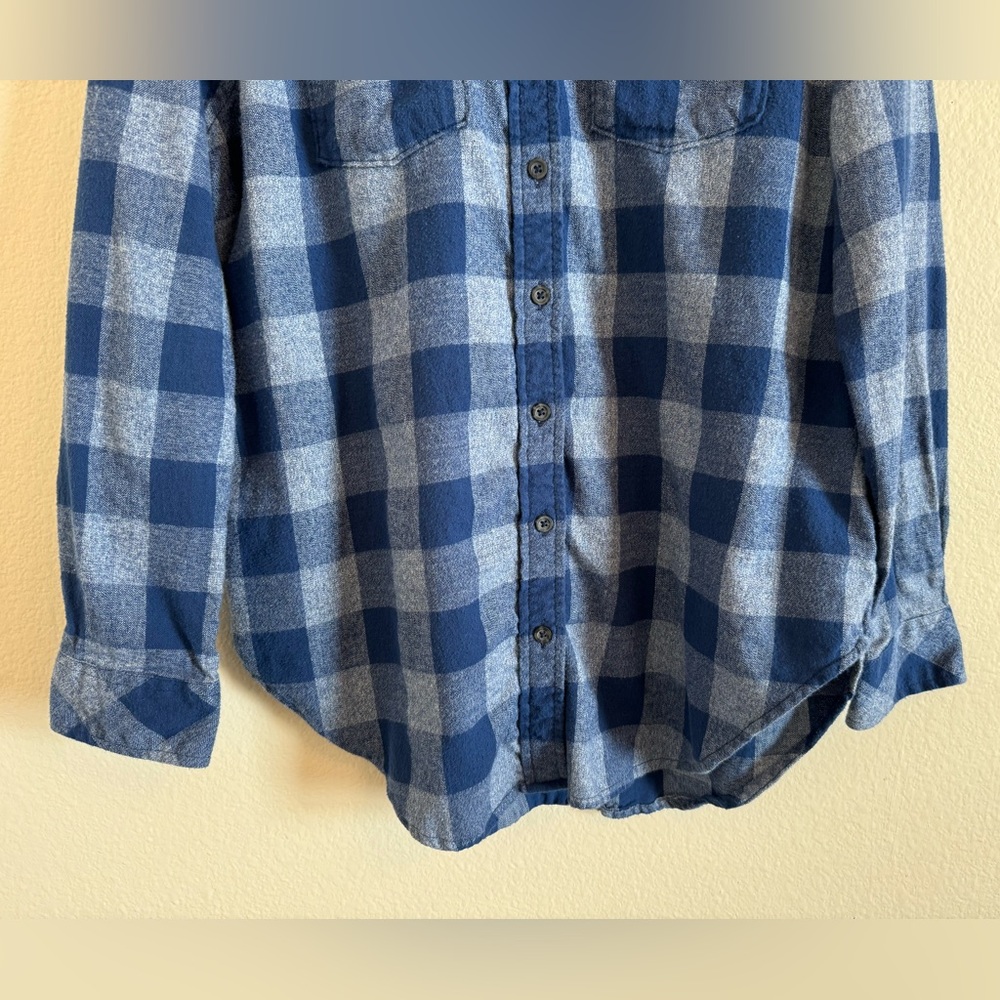 KAVU Billie Jean Shirt Long Sleeve Flannel Button Down Shirt Top Size L - Picture 4 of 13